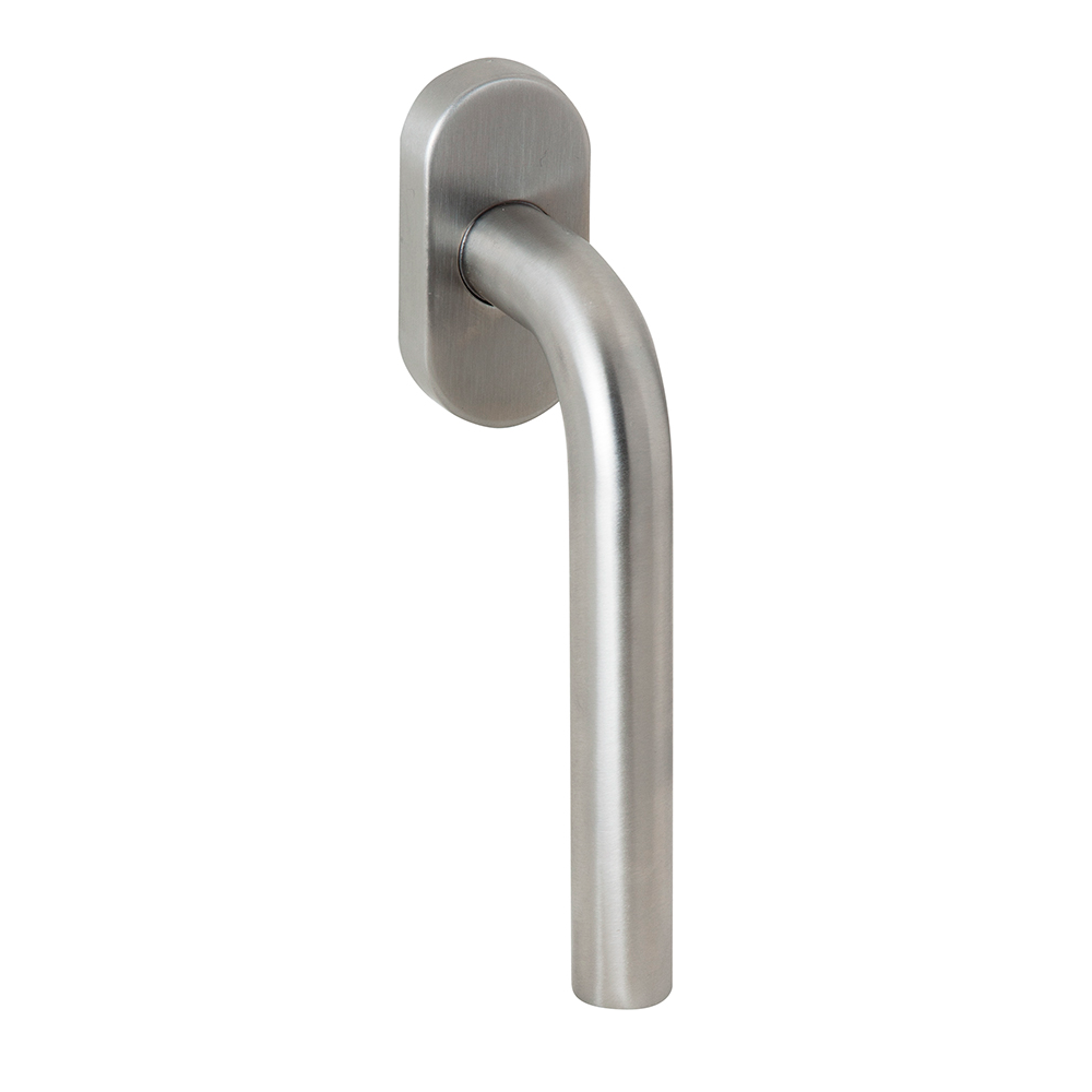 Cabo curvo de aço inoxidável de 3 posições com roseta oval ideal para janelas