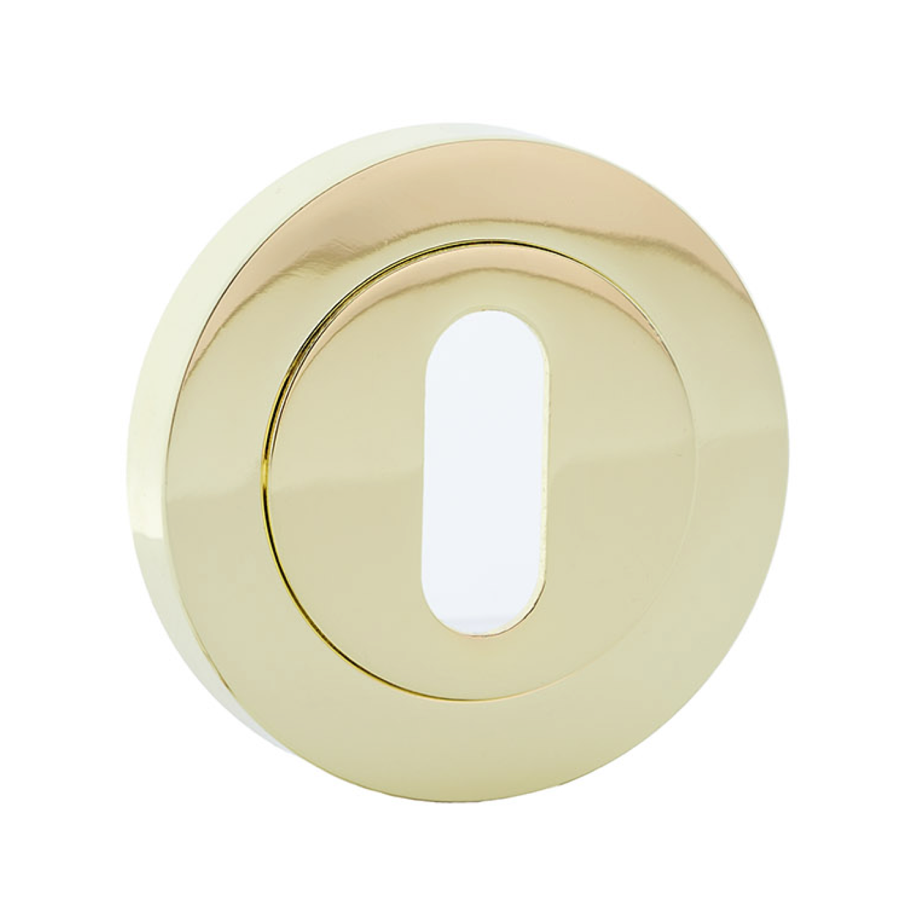 Fechadura de roseta oval redonda com acabamento dourado brilhante para portas