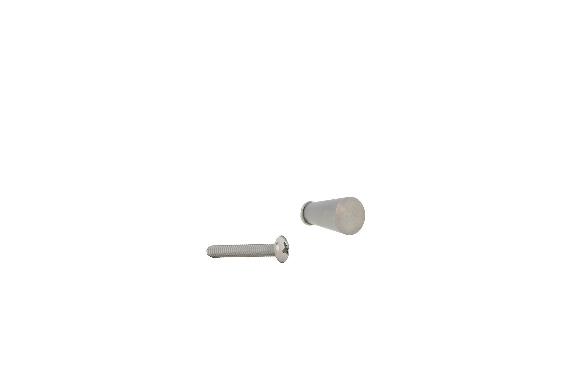 Botão de aço inoxidável com 2 cm de altura em formato de cone ideal para portas de armário
