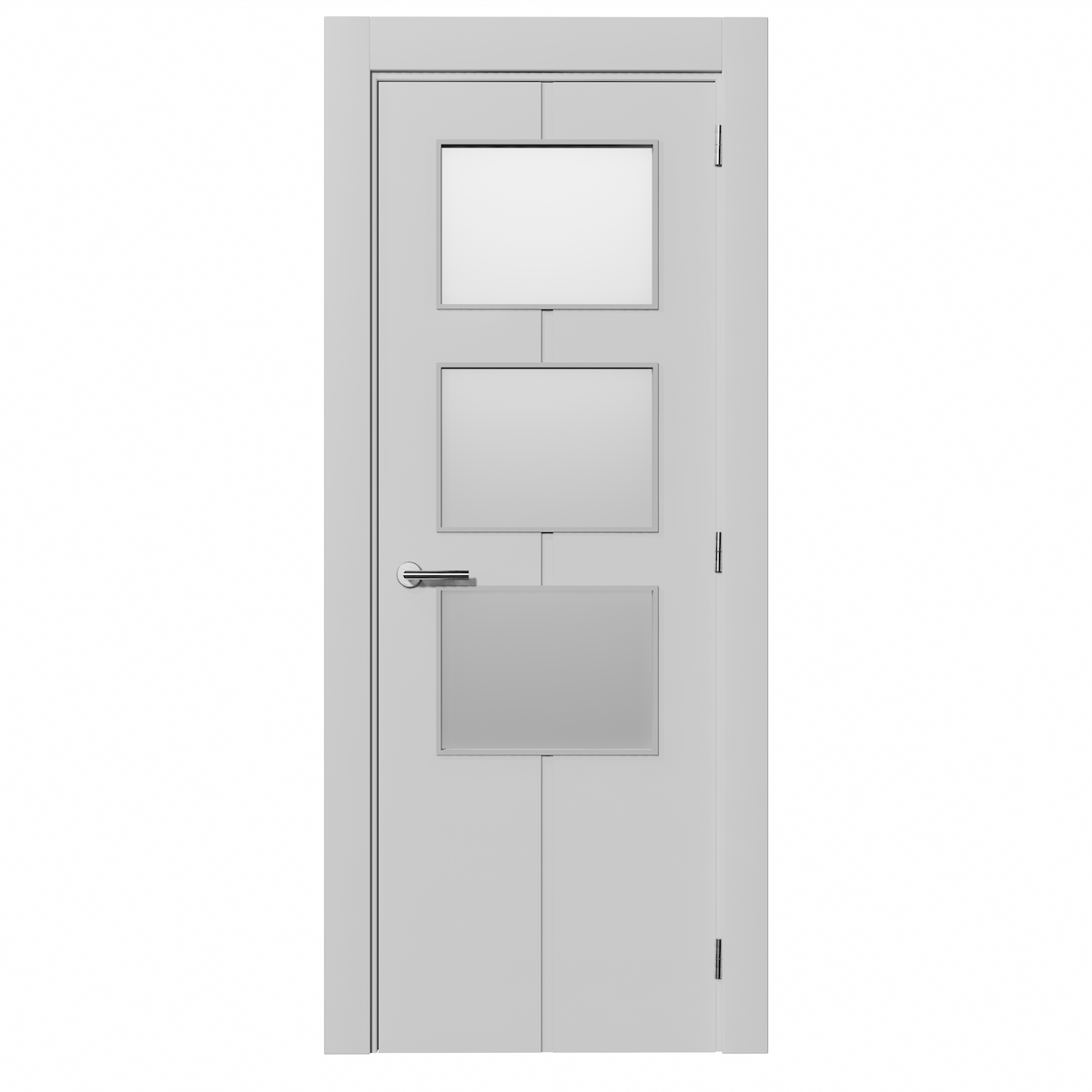 Porta HEAV de 3 janelas em bloco de 2030x905x35 de núcleo maciço com acabamento branco