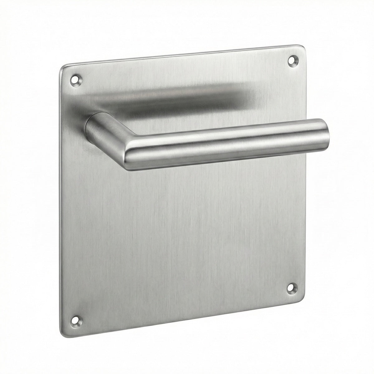 Puxador modelo '503' com placa quadrada de aço inox 170mm para portas