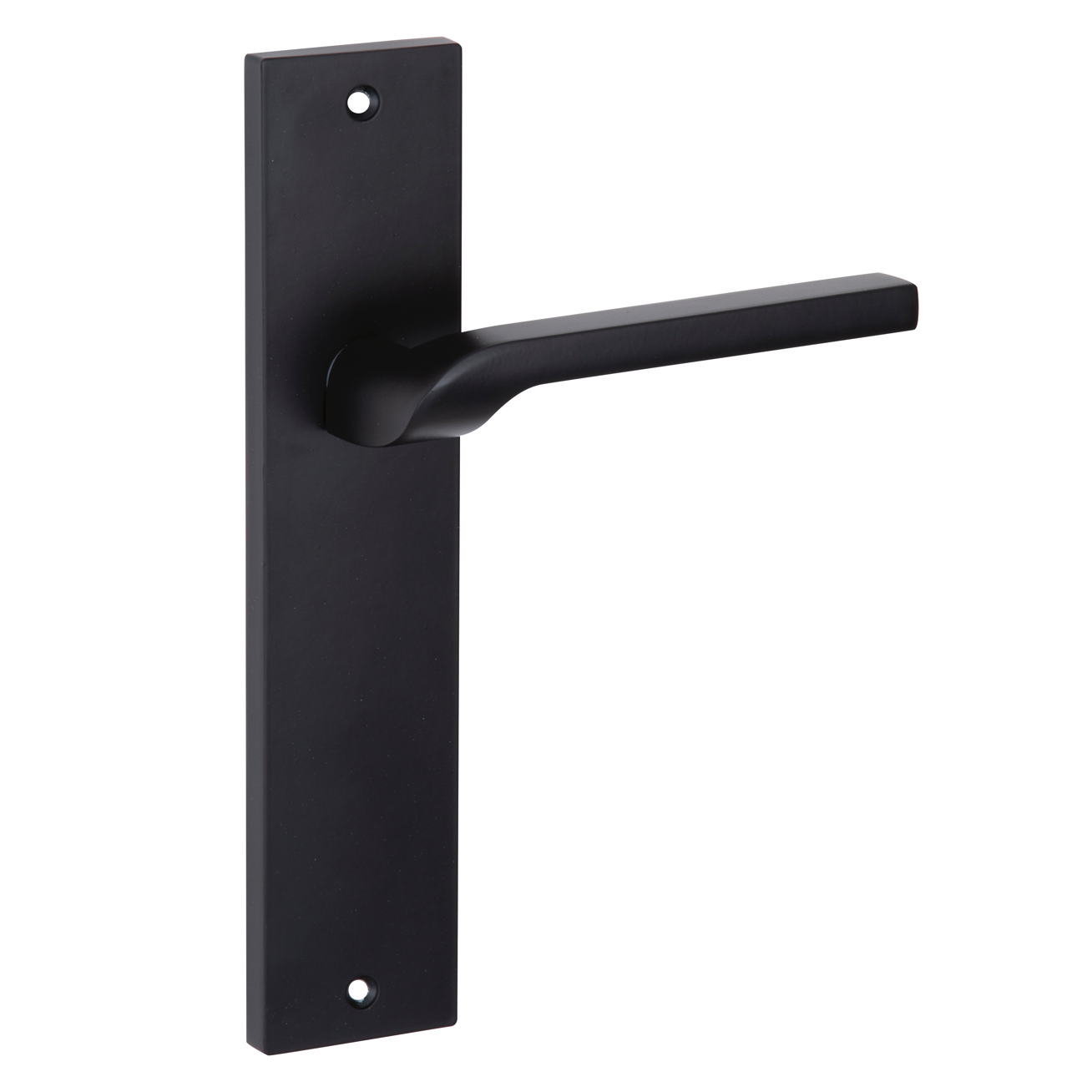Puxador modelo 559 com placa retangular em zamak acabamento preto para portas
