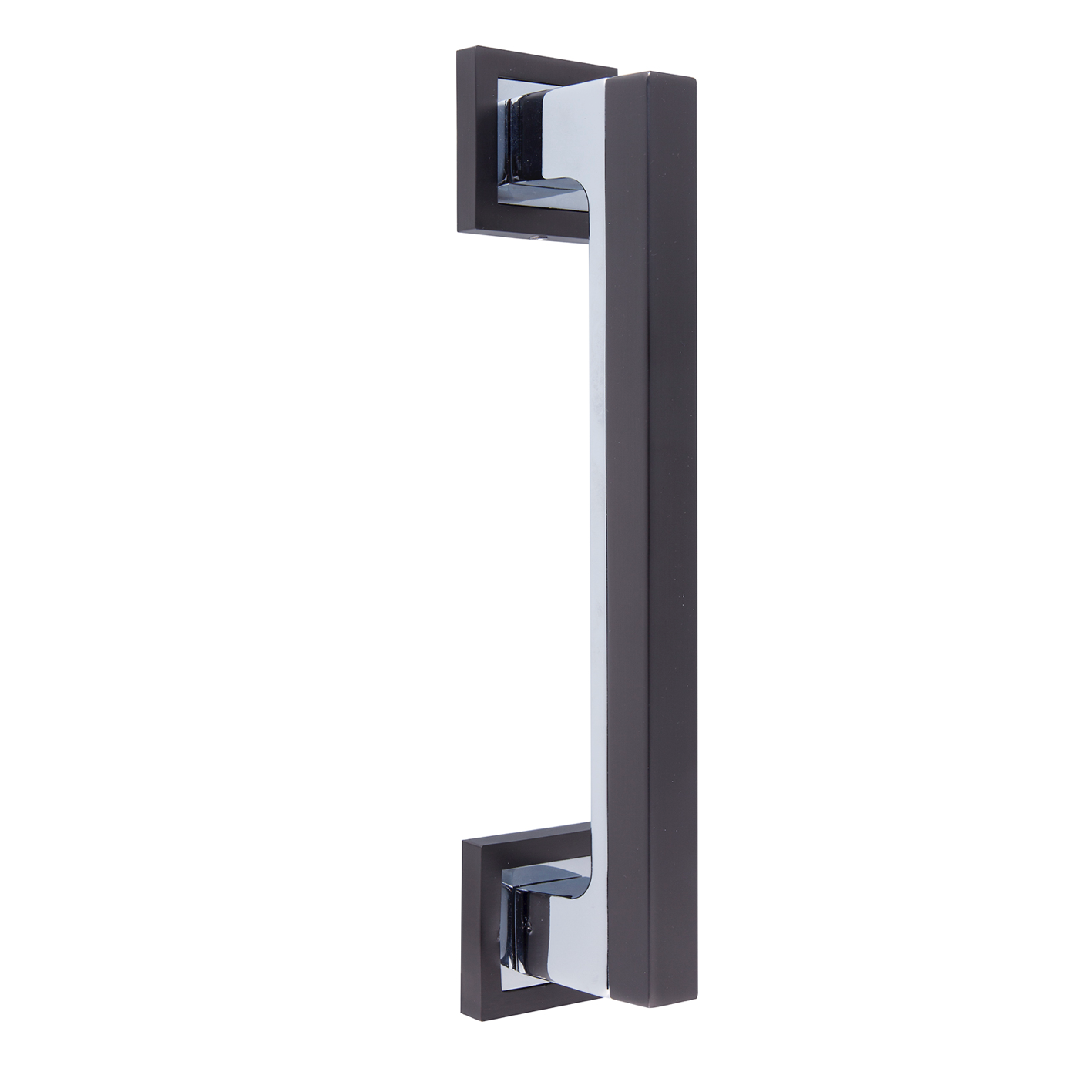 Puxador Zamak acabamento grafite com roseta quadrada modelo 844 para portas