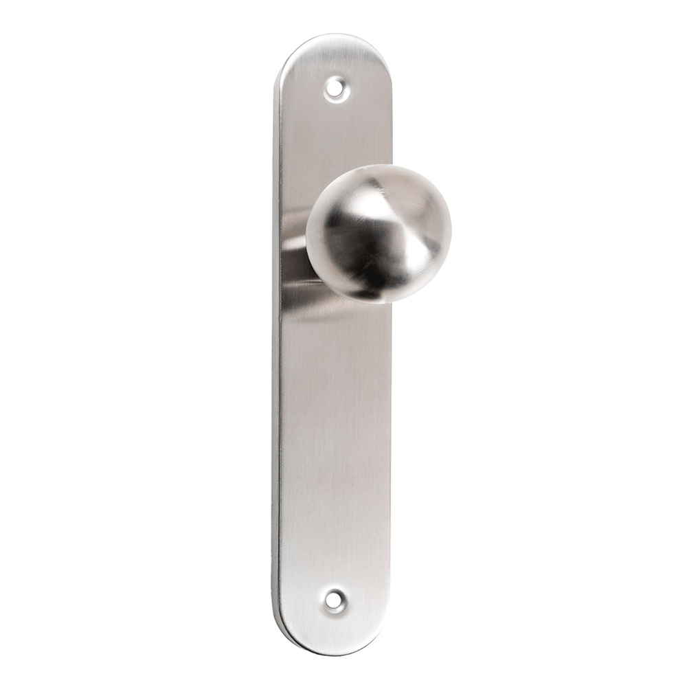 Cabo com placa oval e meio botão em aço inox modelo 138