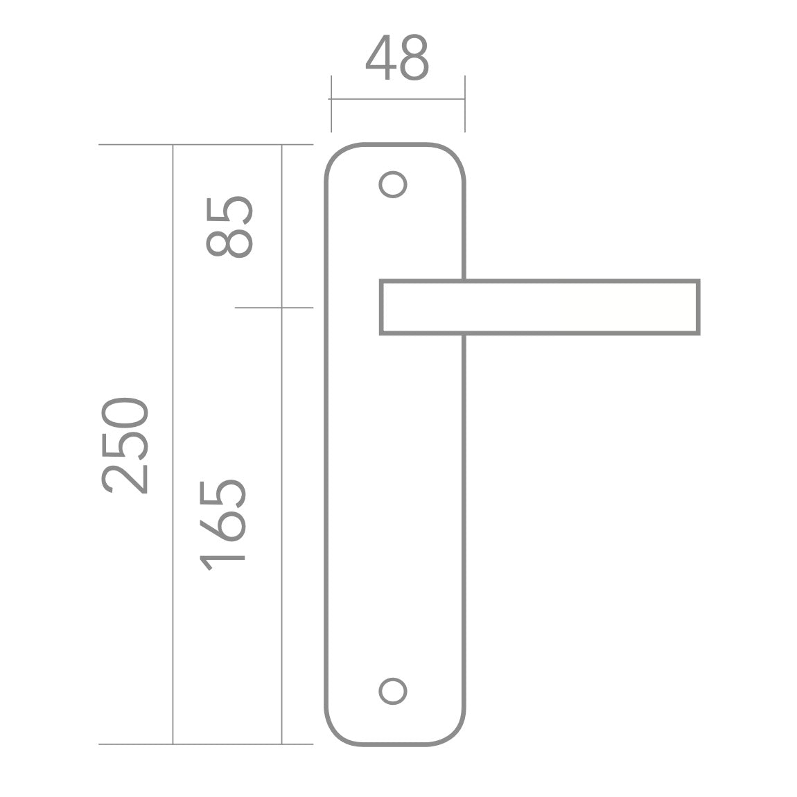 Puxador modelo '440' com placa oval em zamak acabamento níquel acetinado para portas