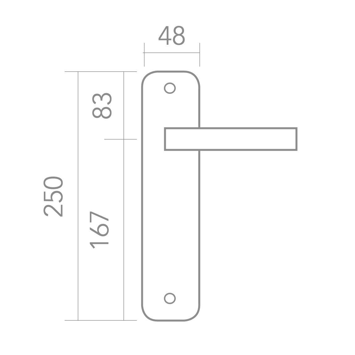 Puxador modelo '640' com placa oval para portas zamak em acabamento níquel acetinado com puxador moderno