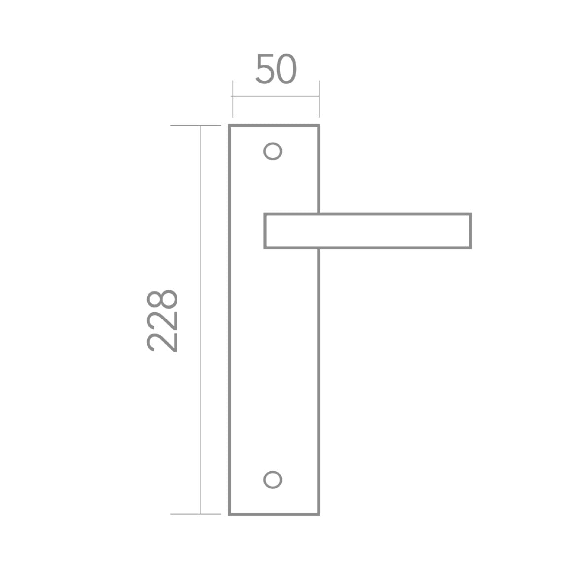 Puxador simples em zamak modelo '700' com acabamento em níquel acetinado para portas