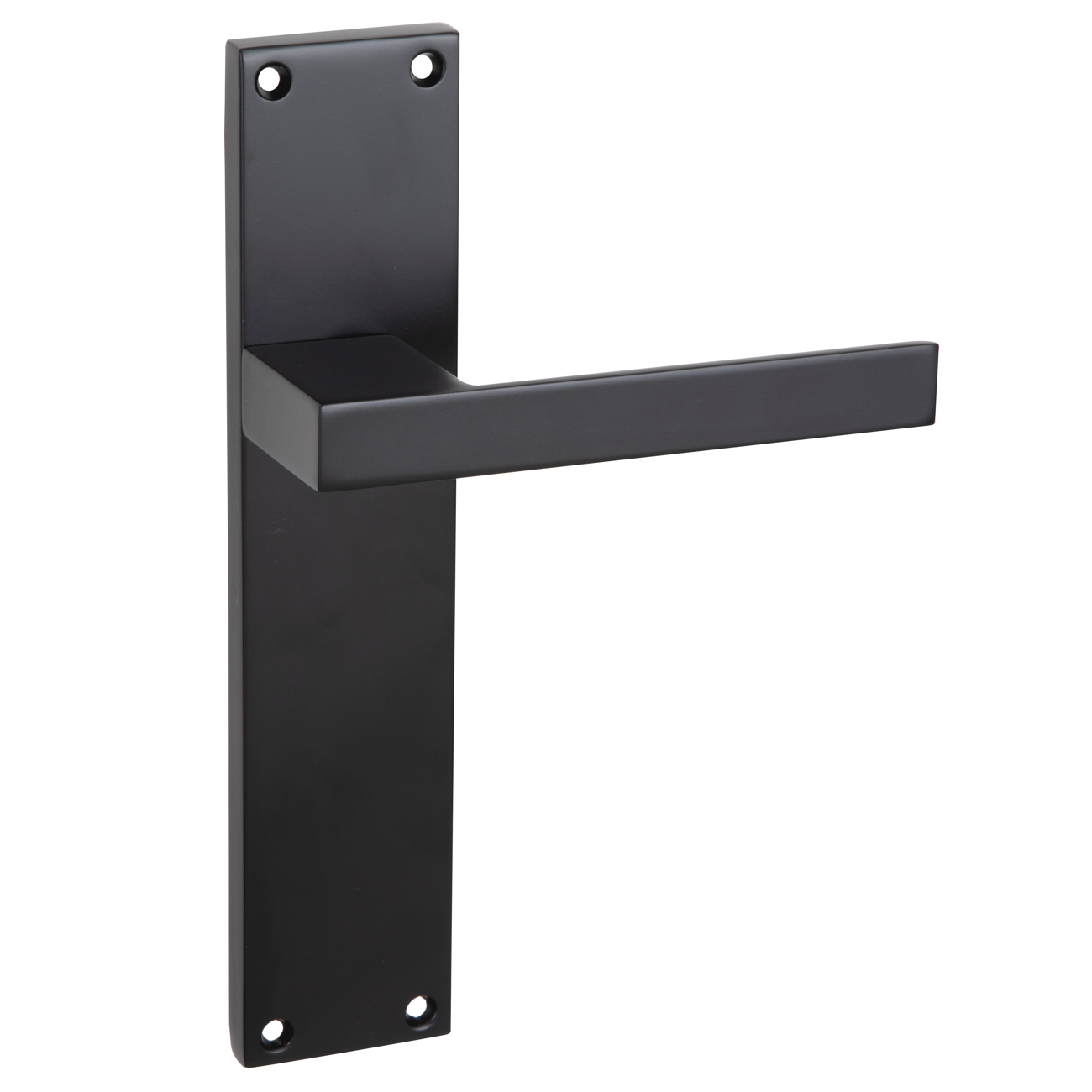 Puxador em Zamak modelo '220' com placa retangular com acabamento preto para portas