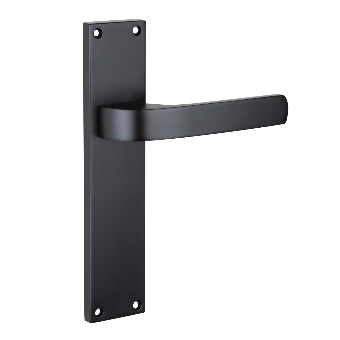 Puxador em Zamak modelo '710' com placa retangular com acabamento preto para portas