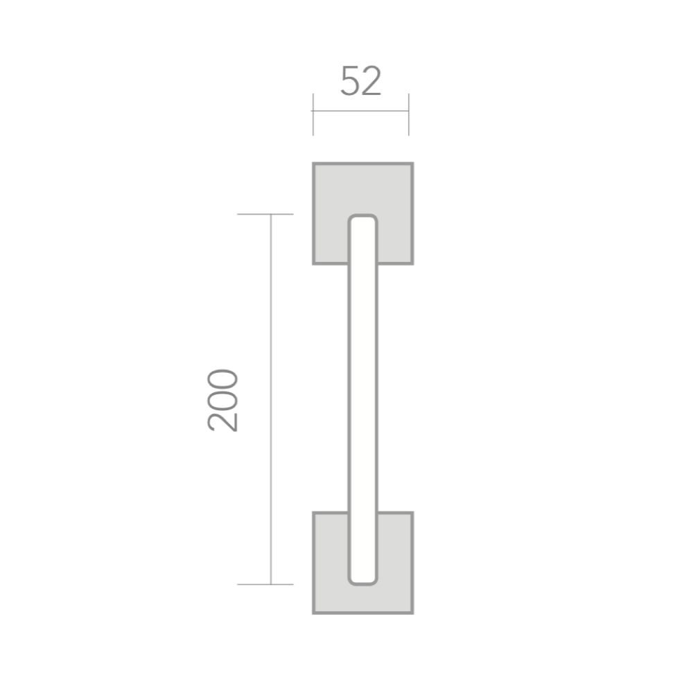 Cabo com roseta quadrada em aço inox modelo 8003