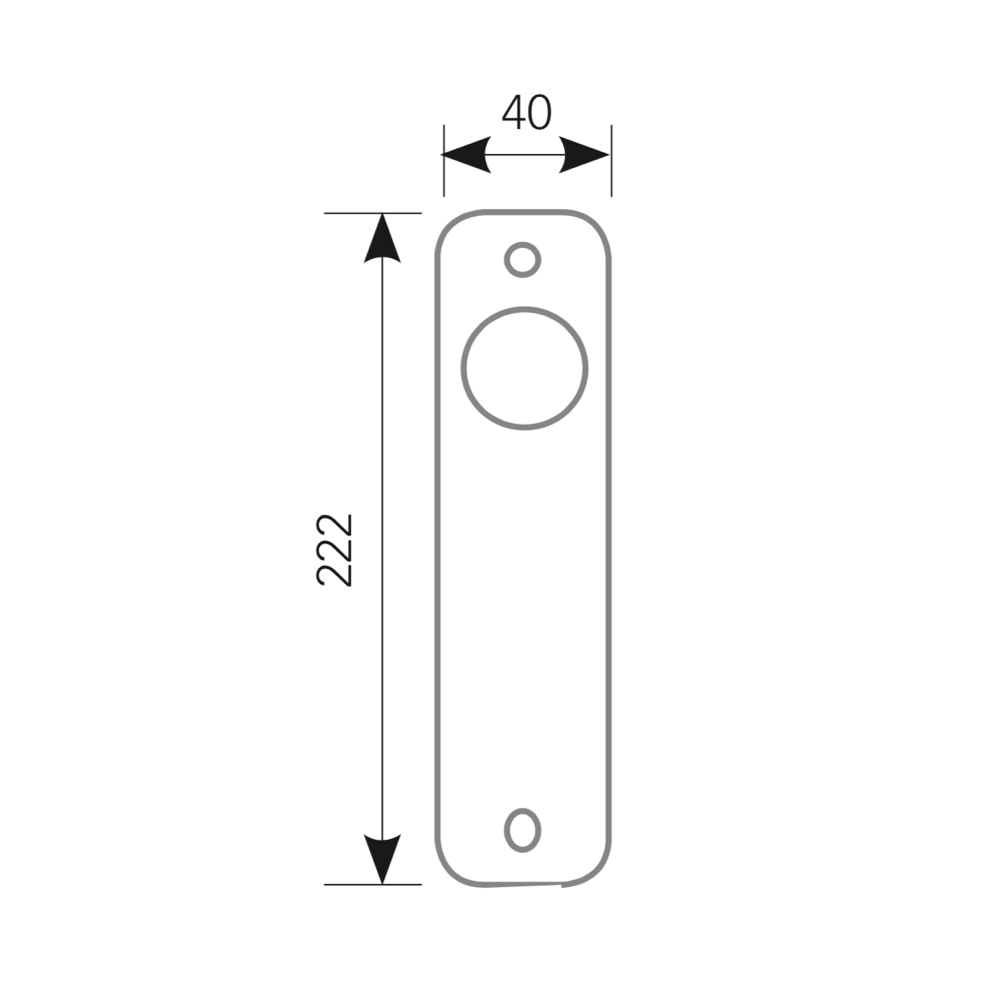 Cabo com placa oval e botão plano em aço inoxidável modelo 008