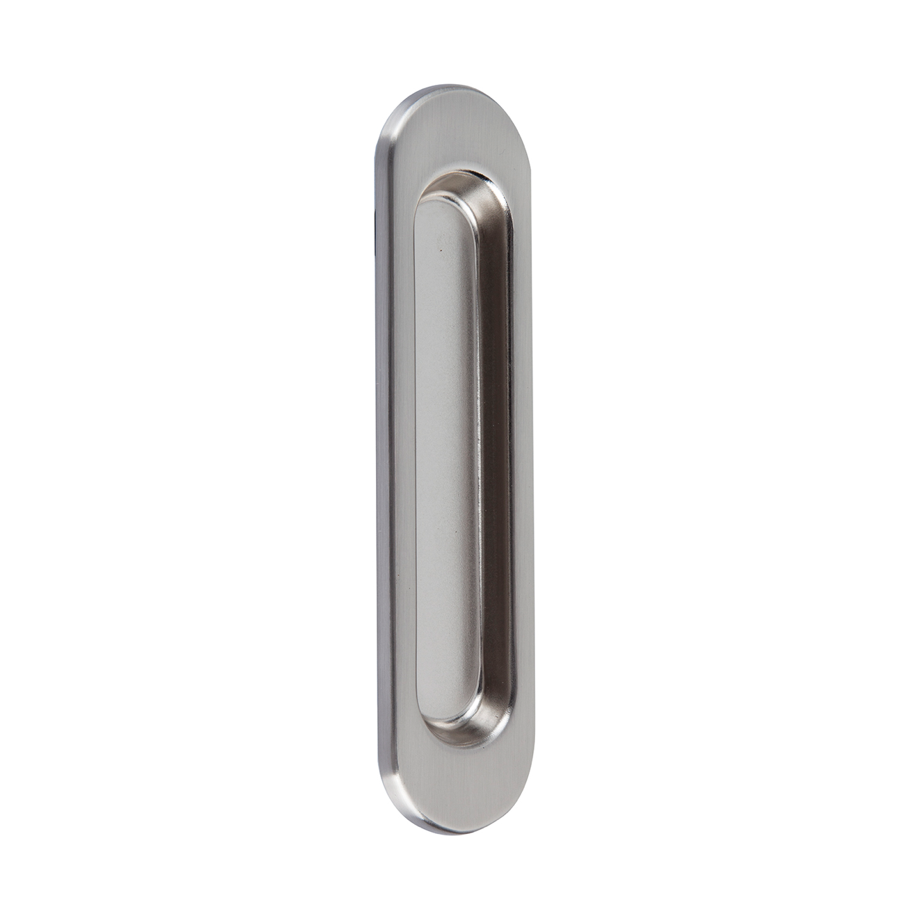 Porta-unhas Zamak modelo T com formato oval com acabamento em níquel acetinado