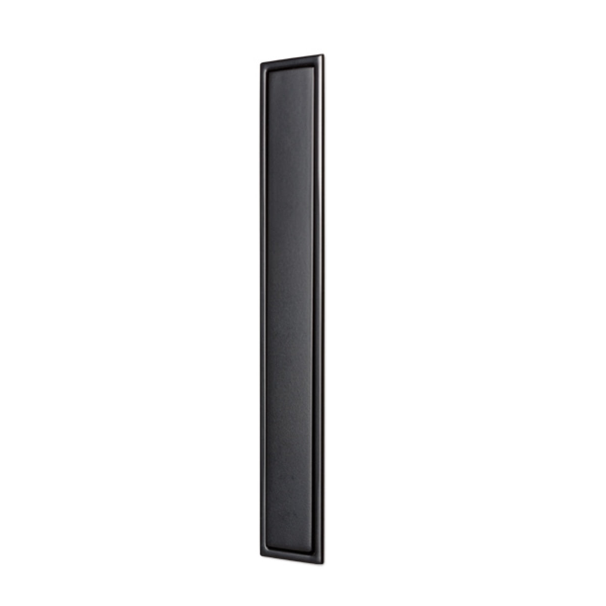 Puxador de embutir retangular Clos preto de 160mm de altura para portas de correr