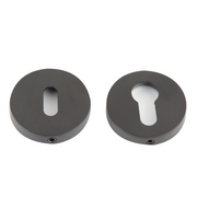 Espelho de segurança de roseta redonda oval e pera de zamak preto ø52 mm para portas