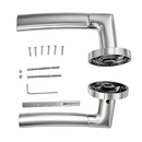Puxador ZAMAK modelo '430' com roseta redonda bicolor para portas 