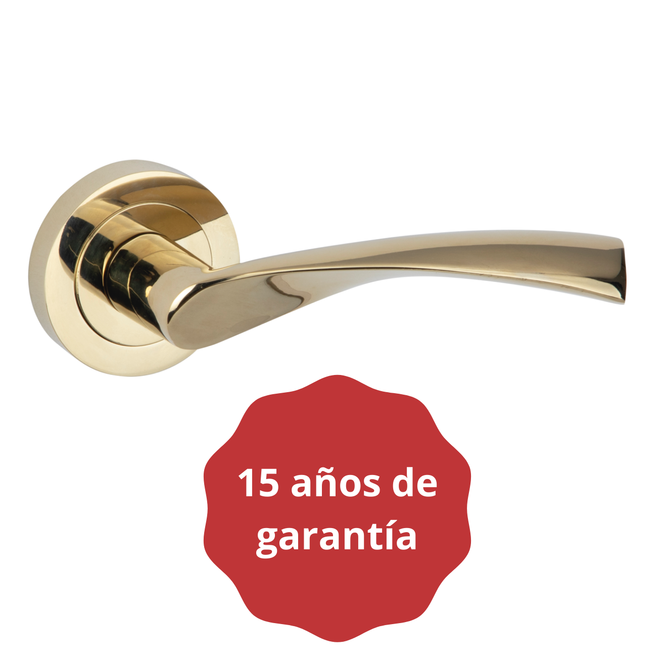 Cabo OLA Zamak modelo '130' com acabamento em PVD dourado brilhante Round Rosette 