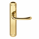 Puxador em Zamak modelo '6501' com acabamento dourado brilhante com placa oval para portas 