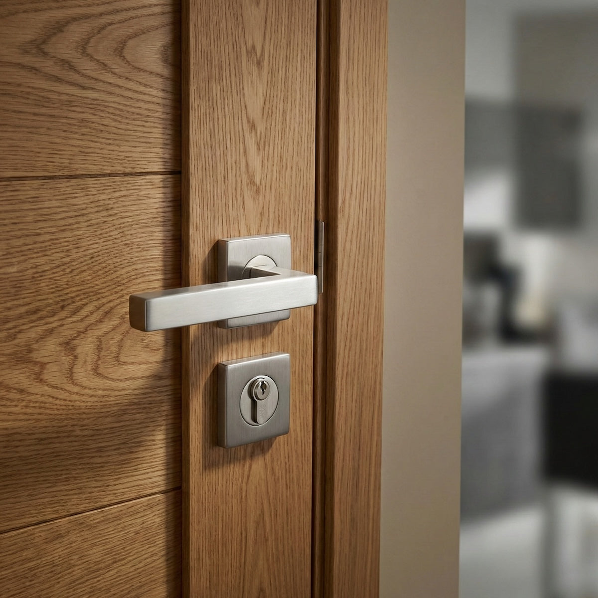 Cabo Epona em L com roseta retangular em aço inoxidável 