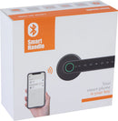 Cabo eletrônico com acabamento em roseta redonda preta com impressão digital, pin e Bluetooth