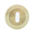 Fechadura de roseta oval redonda com acabamento em ouro acetinado para portas