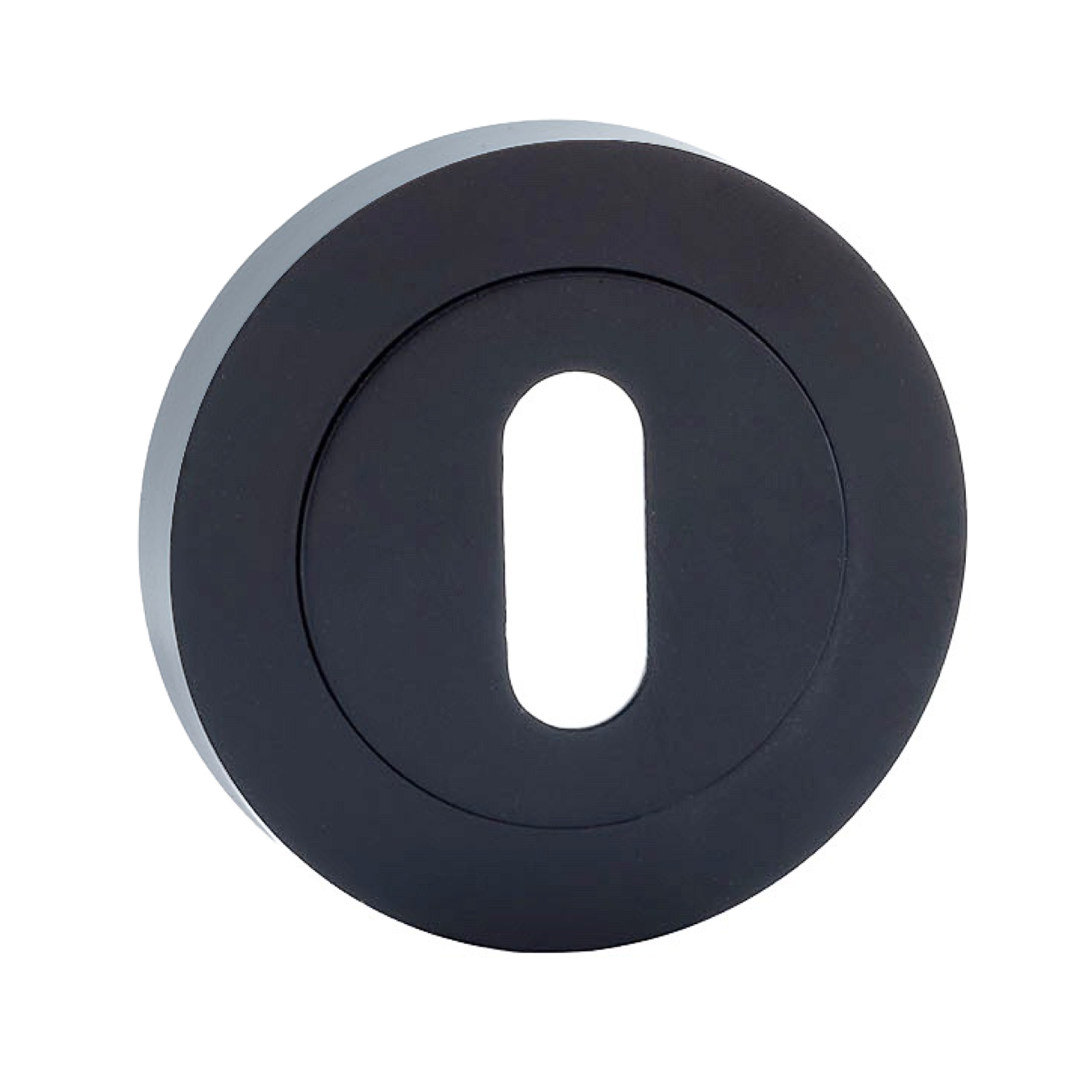 Fechadura de roseta oval redonda com acabamento preto para portas