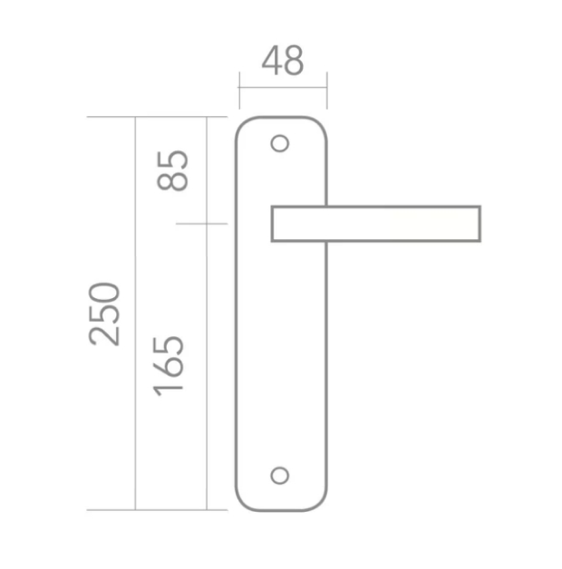 Maçaneta de Placa Oval MRS-510 PS em Zamak Latão Acetinado para Portas Interiores
