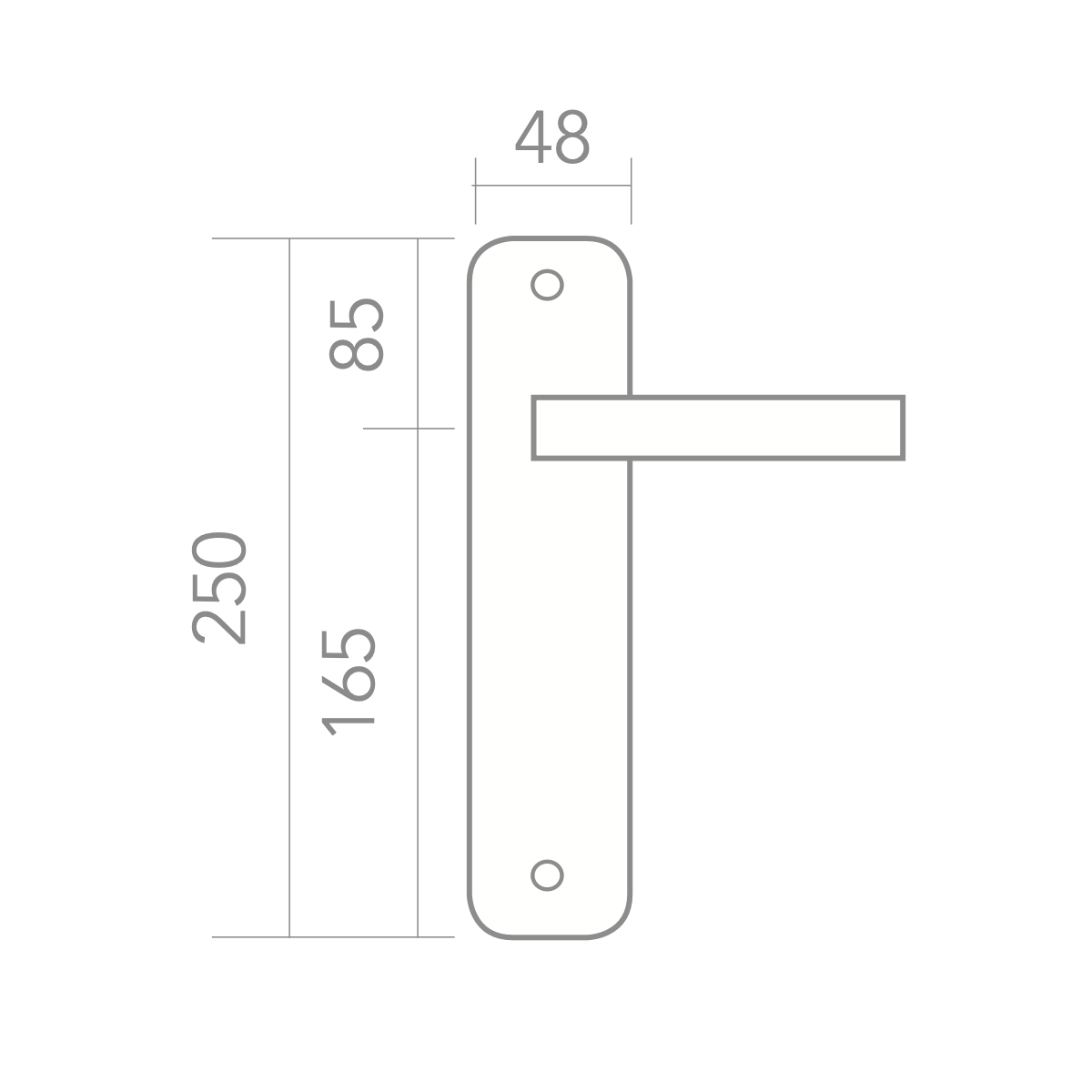 Cabo modelo '136' com placa oval em zamak acabamento ouro acetinado 