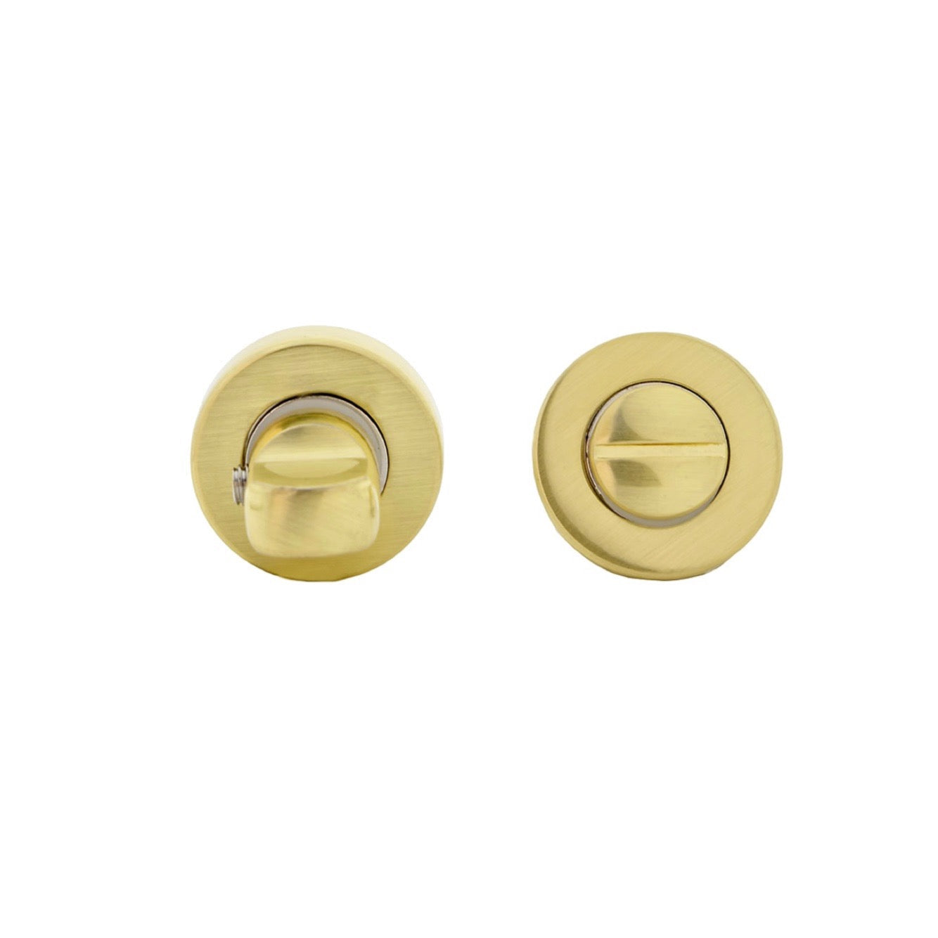 Fechadura de porta com 35 mm de diâmetro em acabamento dourado acetinado