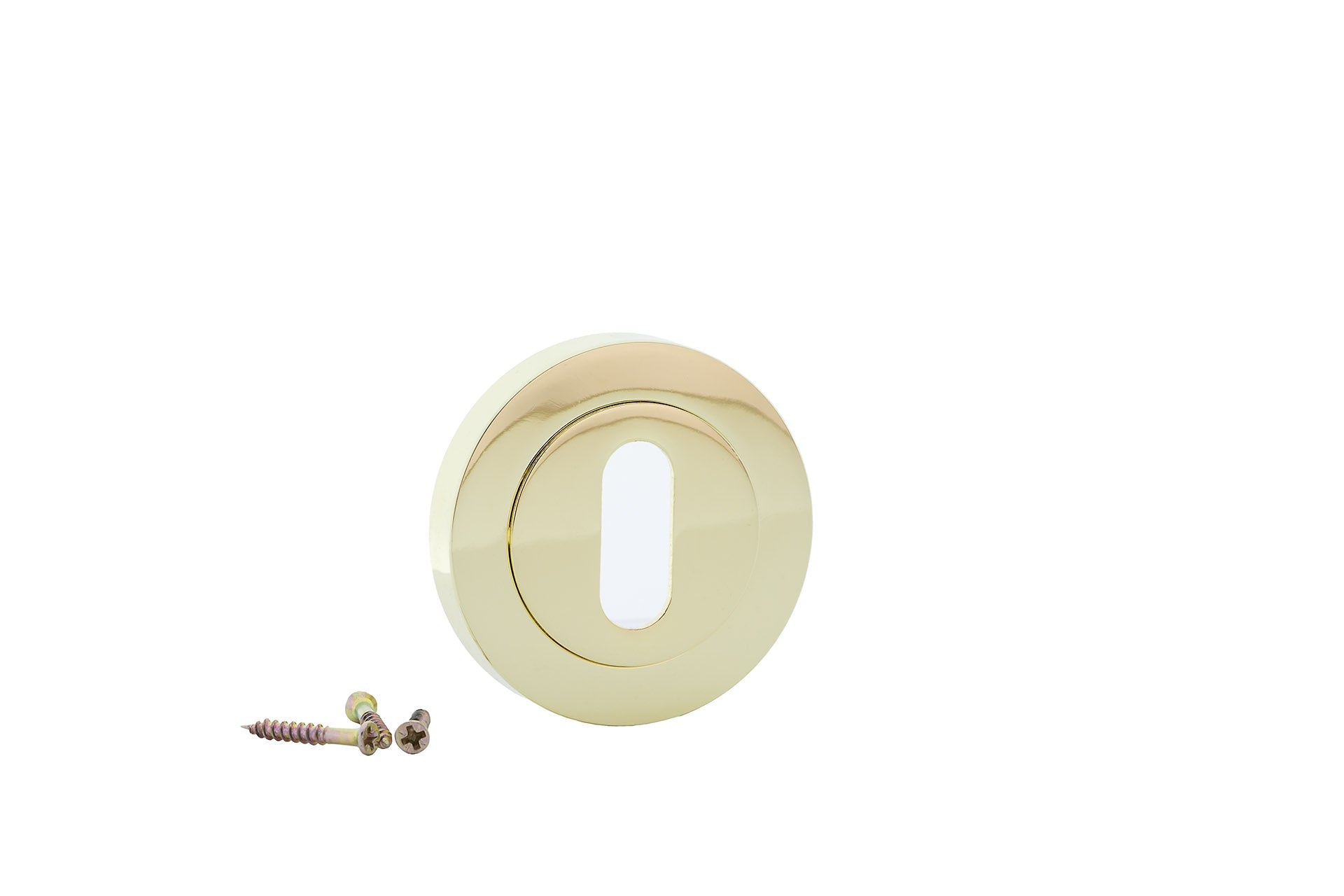 Fechadura de roseta oval redonda com acabamento dourado brilhante para portas