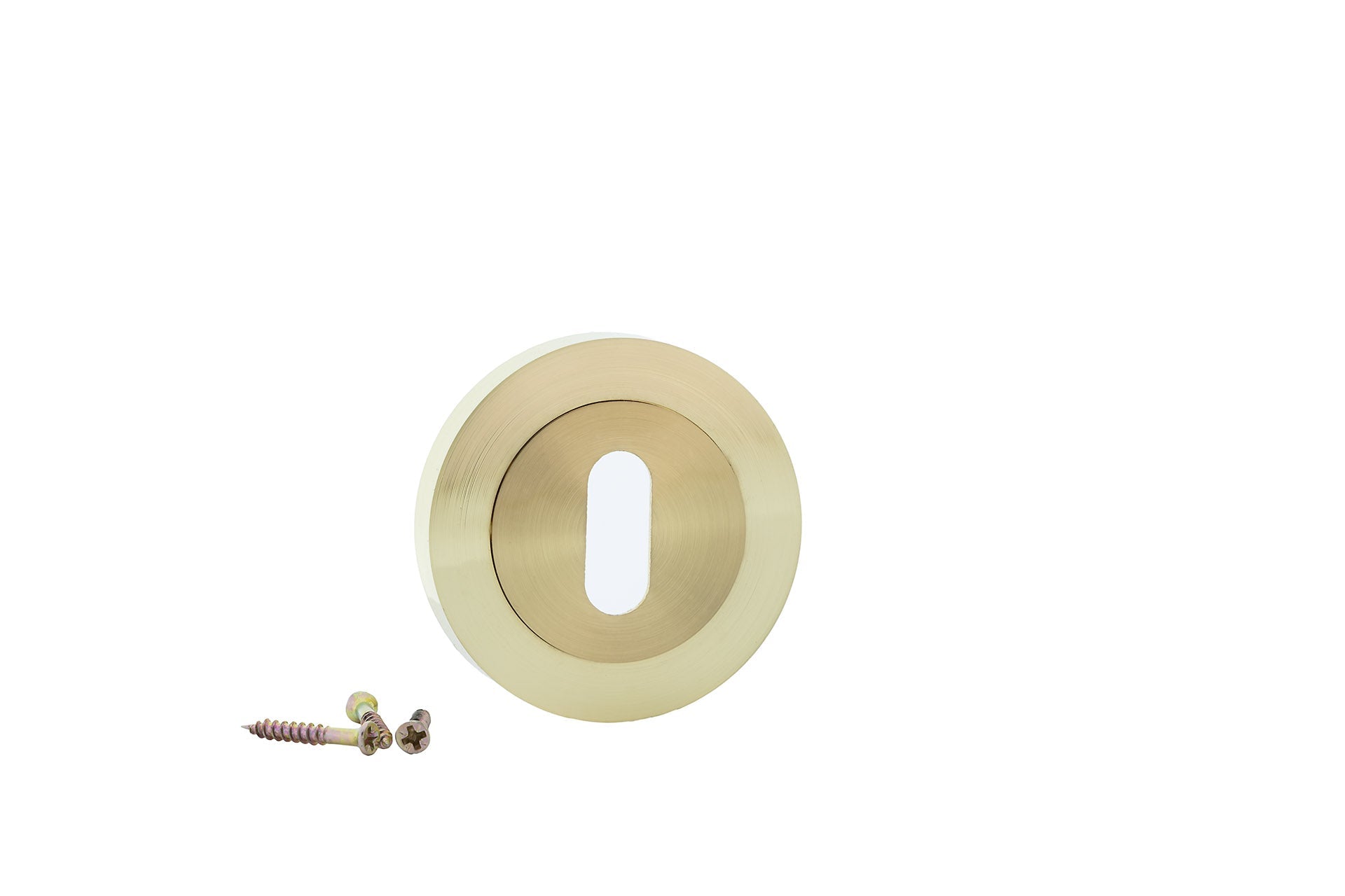 Fechadura de roseta oval redonda com acabamento em ouro acetinado para portas