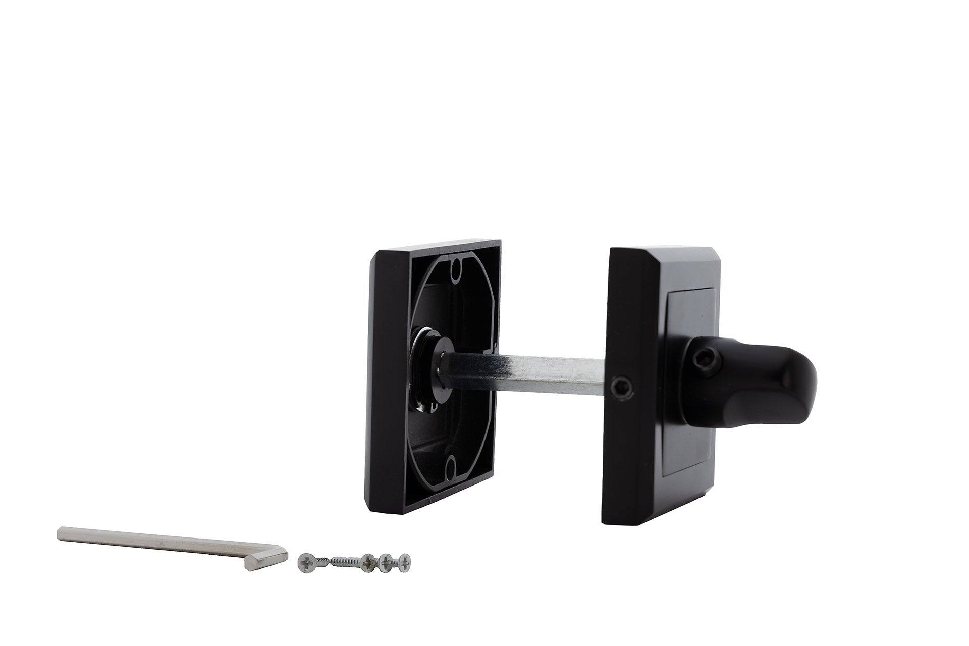 Condenação com roseta quadrada em zamak acabamento preto de 50mm