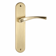 Cabo modelo '136' com placa oval em zamak acabamento ouro acetinado 