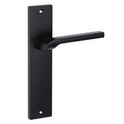 Puxador modelo 559 com placa retangular em zamak acabamento preto para portas 