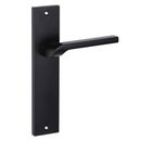 Puxador modelo 559 com placa retangular em zamak acabamento preto para portas 