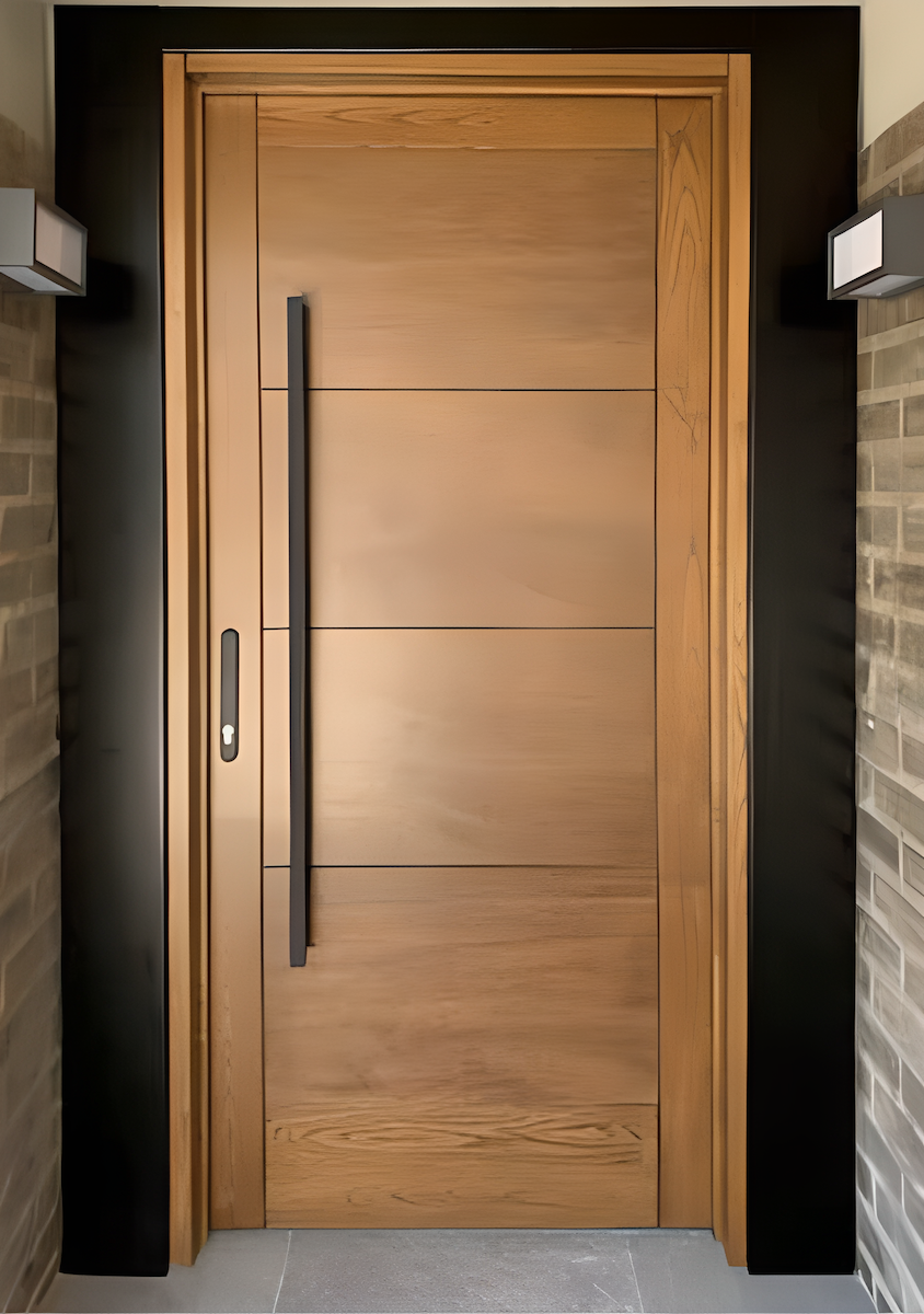 Puxador quadrado de 25x25mm, 400mm entre eixos e 600mm de altura, em inox preto, sem roseta, para portas de entrada