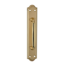 Puxador com placa oval em acabamento ouro acetinado modelo 1104 para portas 