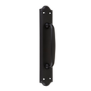 Puxador modelo 1104 com placa curva em acabamento preto para portas 