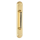 Puxador com placa oval em acabamento ouro acetinado modelo 890 para portas 