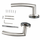 Puxador curvado tubular de aço inoxidável Nix com roseta redonda para portas 
