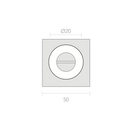 Condenação com roseta quadrada em zamak acabamento níquel acetinado de 50mm