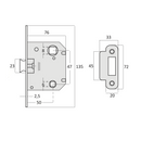 Entrada de trava reversível unificada Borda redonda com acabamento em níquel acetinado de 47 mm
