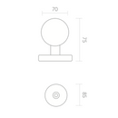 Puxador em forma de cogumelo com argolas em acabamento preto para portas de entrada 