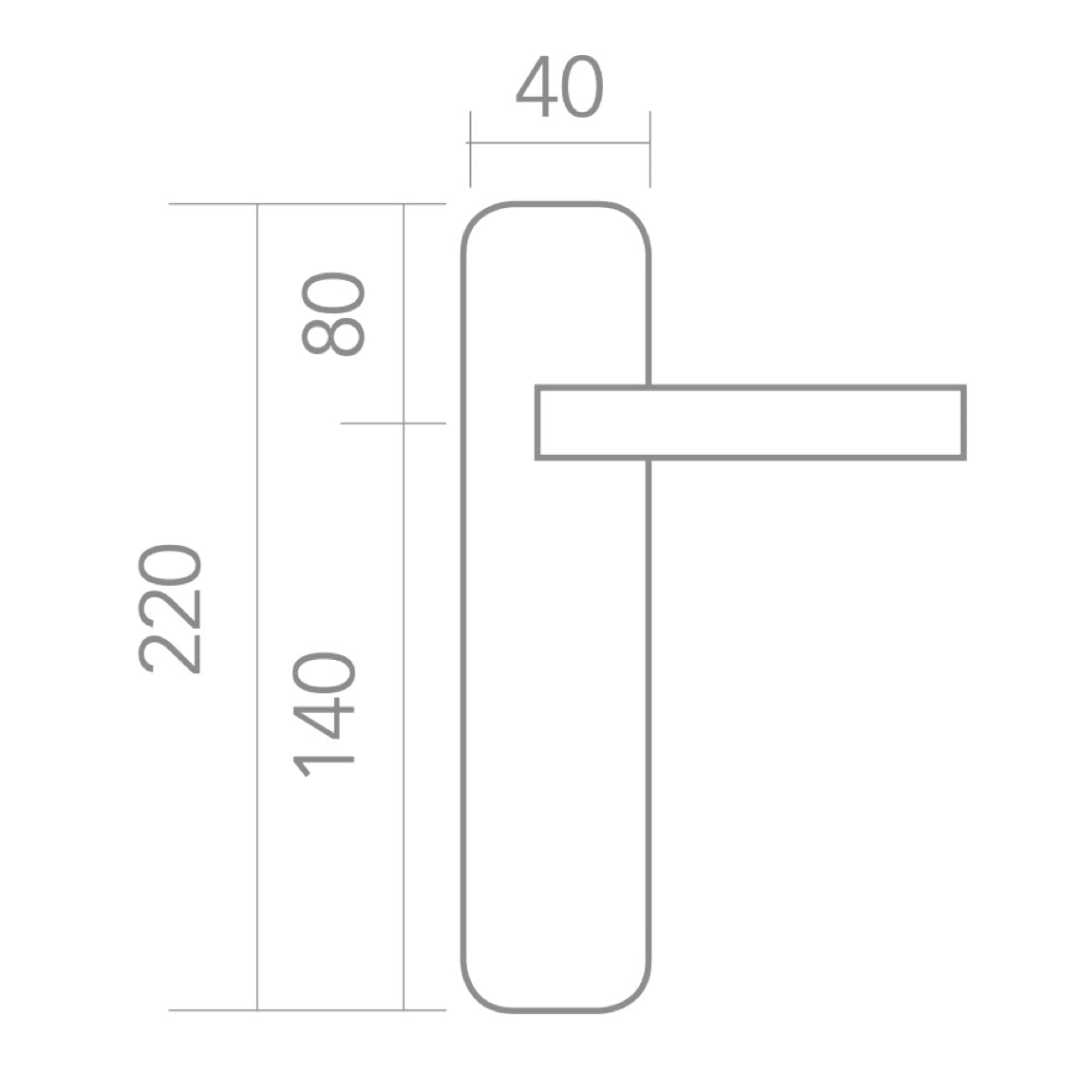 Puxador modelo '403' com placa oval em aço inox e parafusos ocultos para portas 