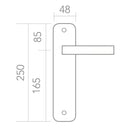Puxador modelo '440' com placa oval em zamak acabamento níquel acetinado para portas 