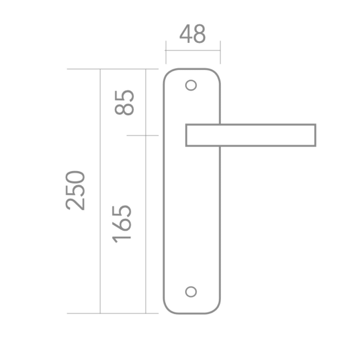 Puxador clássico em alumínio modelo '530' com placa oval em acabamento níquel acetinado para portas 