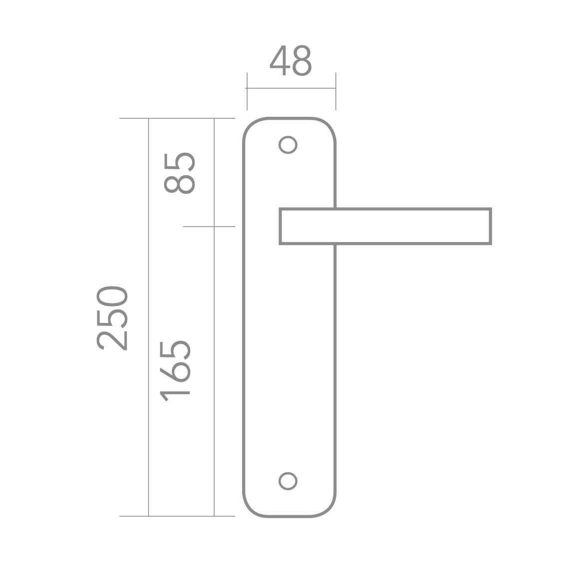Puxador modelo '830' com placa oval em zamak acabamento bicolor para portas 