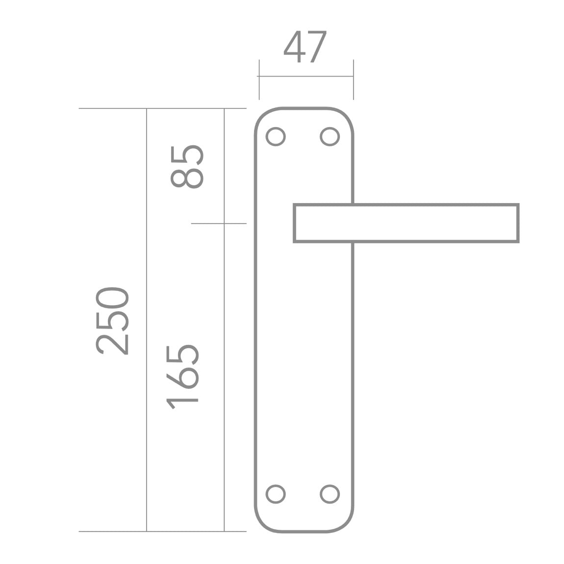 Puxador modelo '881' com placa oval de alumínio acabamento ouro acetinado para portas 
