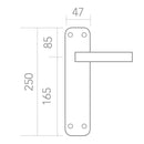 Puxador modelo '881' com placa oval de alumínio acabamento ouro acetinado para portas 