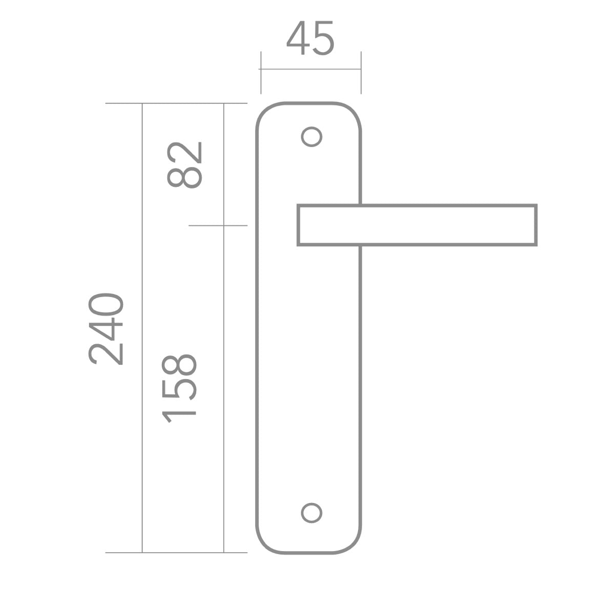 Puxador modelo '403' com placa oval em aço inox para portas 