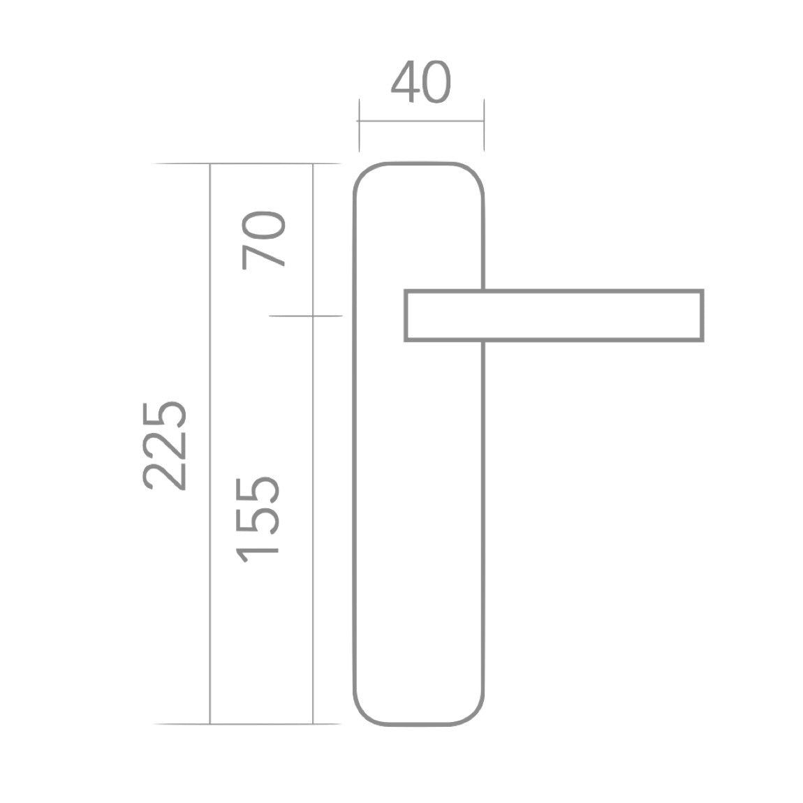 Puxador Wave em aço inoxidável modelo '2015' com placa oval e parafusos ocultos para portas 
